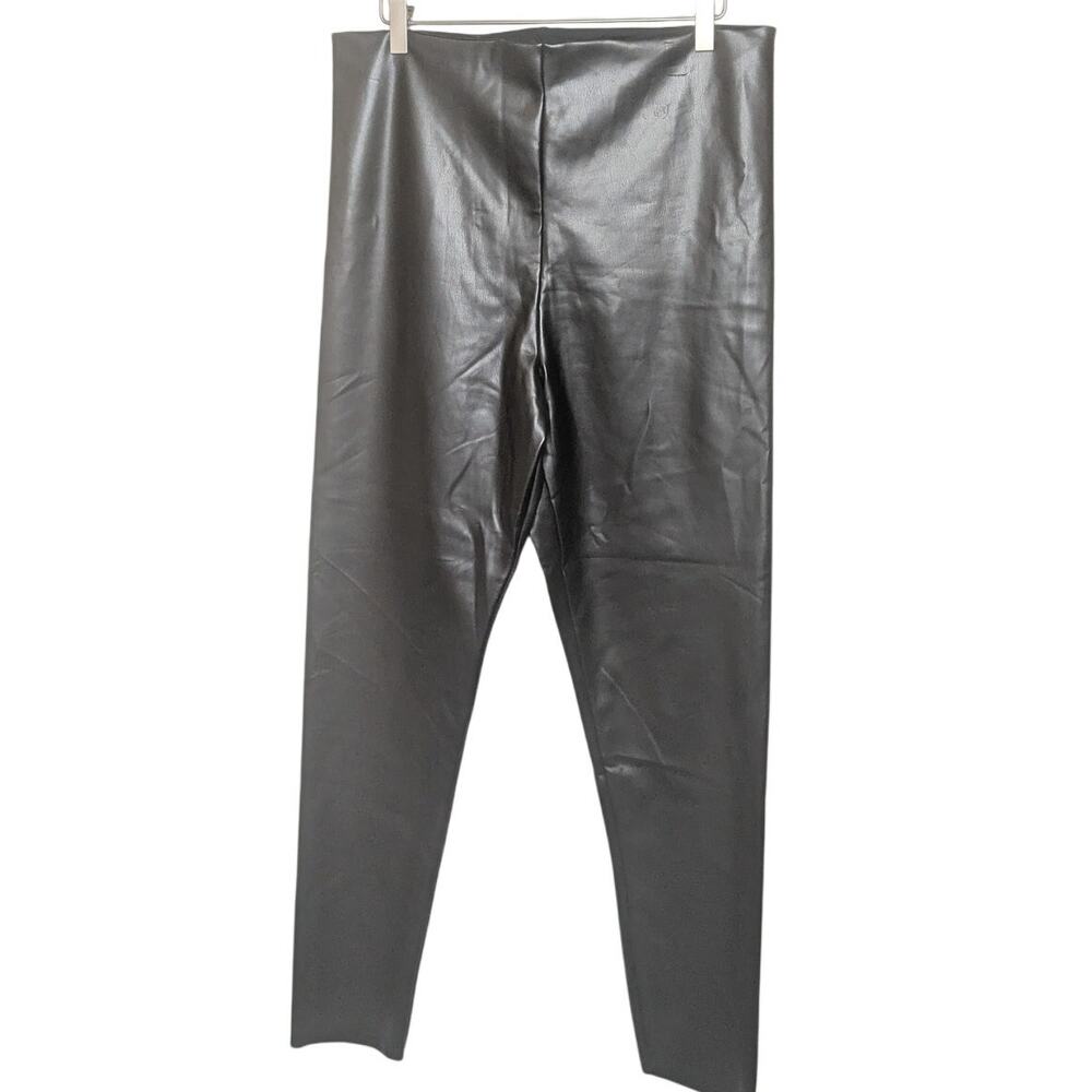 JOIE Black Faux Leather Leggings Women's Size XL